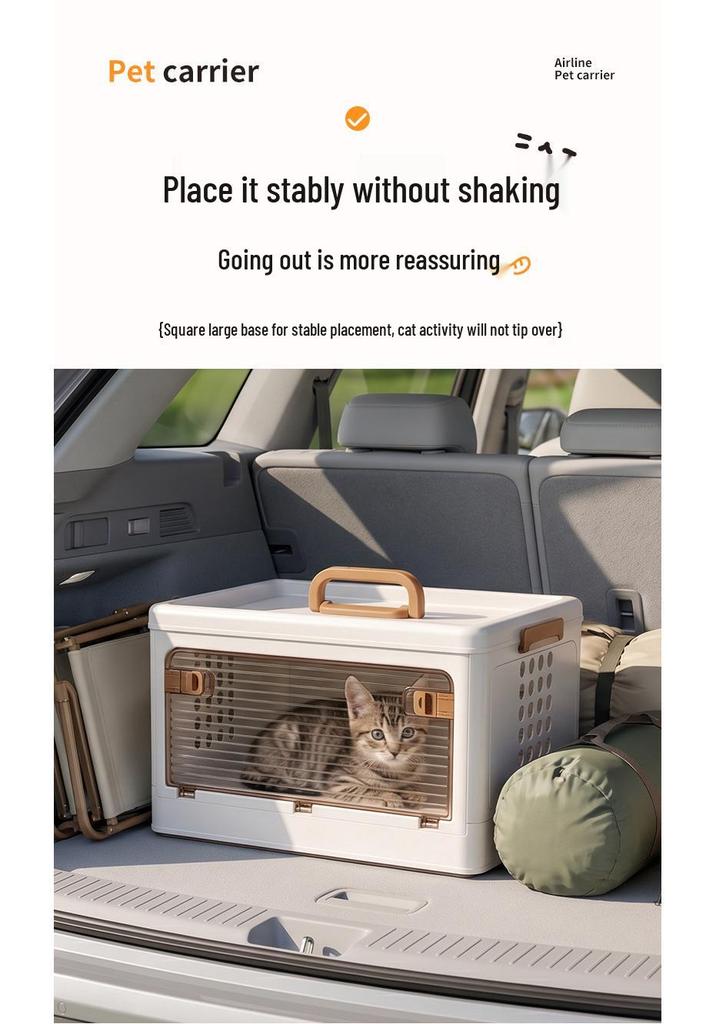 Portable Eco-friendly Pet Carrier: Breathable, Collapsible Handheld Bag for Cats & Small Dogs with Multiple Doors