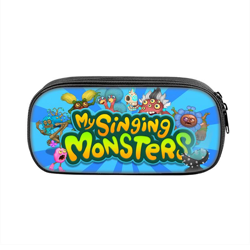 My Singing Monsters Pencil Case Nylon Storage For Students With Fun Cartoon Design