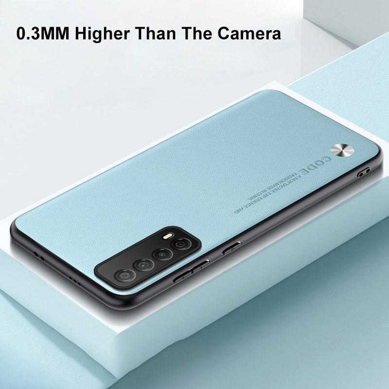 Luxusní pouzdro z PU kůže pro Huawei Y7A P smart 2021 Zadní kryt Matný silikon Plná ochrana fotoaparátu Nárazuvzdorné pouzdro na telefon Coque