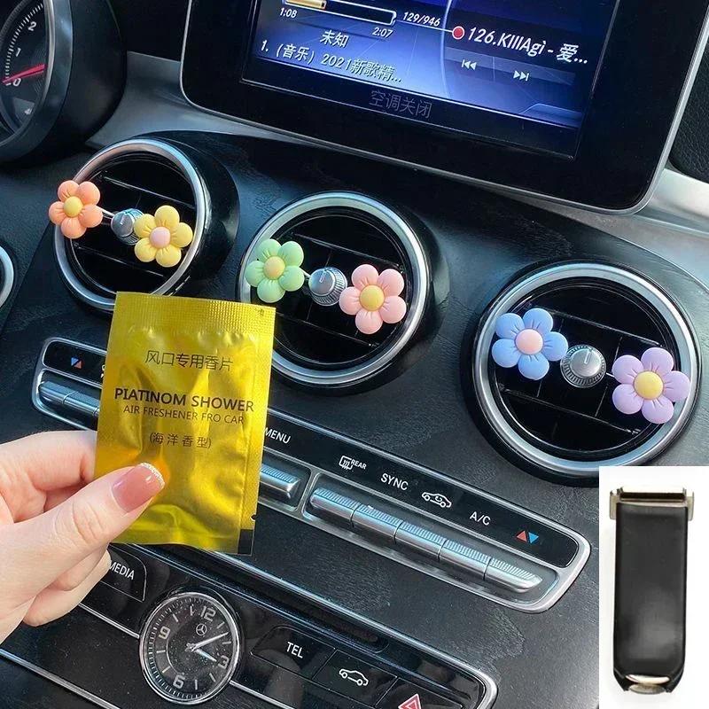 

6pcs Cute Car Decoration Chrysanthemum Flower Aromatherapy for Women - Air Conditioning Vent Ornaments Car Accessories Tools