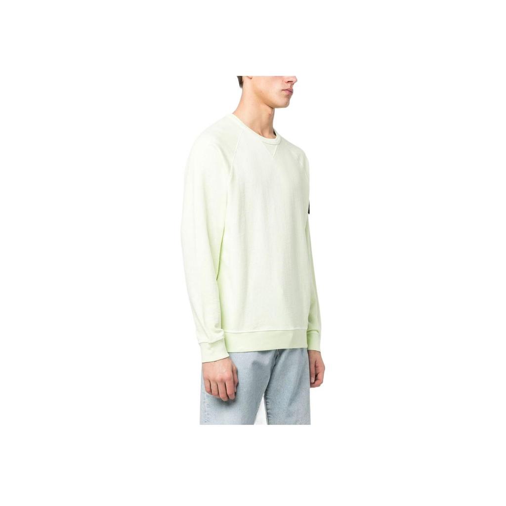 STONE ISLAND Ss23 Solid Color Label Crewneck Sweatshirt Men Sweatshirt Light-Green 781566360-V0152