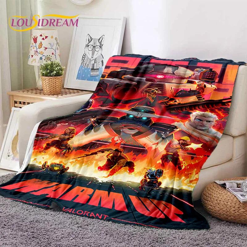 3D Newest VALORANT Cartoon Game Soft Flannel Blankets,Throw Blanket Comfortable Blanket for Picnic Beds Sofa Home Bedroom Gifts