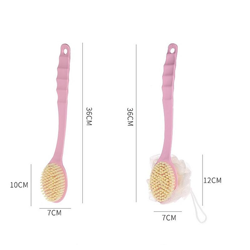 Long Handle Rubbing Back Bath Brush Flower Ball For Adult Soft Hair Dual Purpose