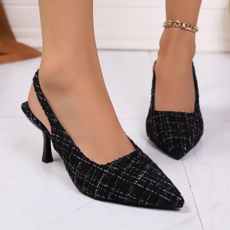 

Мода Мода Слингбэки Женские Туфли на Высоком Каблуке Бестселлер Туфли Женские Остроносые Вечерние Туфли Летние Тонкие Каблуки Женские Дизайнерские Сандалии 36 чёрный