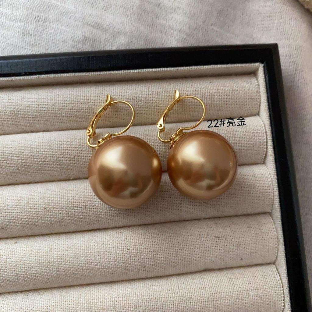 Classic Simple And Bright Pearl Ear Buckle Earrings, Commuting Simple Temperament Multi-Color Daily High-Grade Gentle Earrings