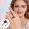 Faux Crystal Heart Ring for Women Heart Shaped Cubic Zirconia Engagement Promise Band