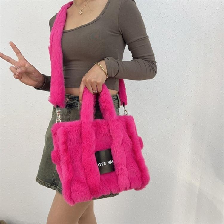 Womens Large Capacity Handbag Female Plush Messenger Bag Shoulder Crossbody Bag