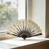 Floral Print Folding Fan Chinese Style Plastic Ribs Hand Held Fan Portable Summer Cooling Fan Dance Performance Party Props
