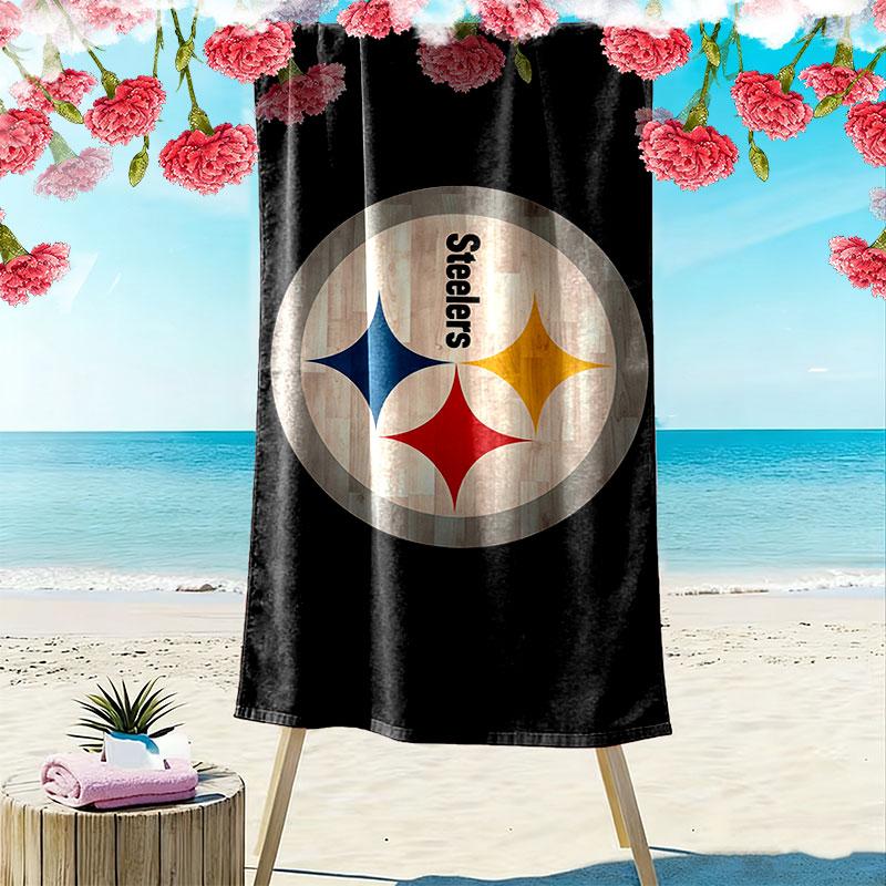 Pittsburgh Steelers Print Beach Towel, Large Soft Quick Dry Towel for Beach Camping Swimming