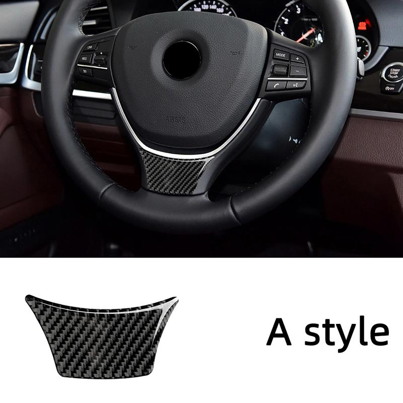Dekorationsplåster för ratt Kolfiber Bilklistermärken För BMW 5-serie 2011-2017 F10 F18 528 525Li Interiör