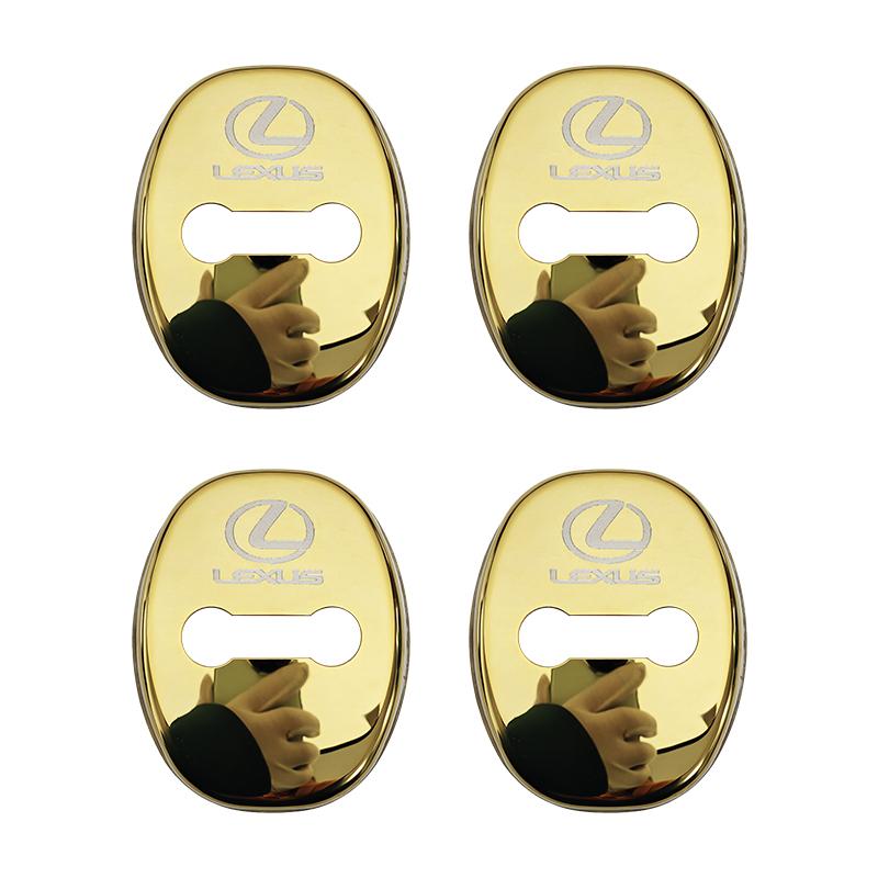 

4pcs Metal Car Door Lock Cover Sticker Accessorie For Lexus F-SPORT ES RX NX LS UX LM LX GX LC RZ IS CT GS RC HS SC золотистий