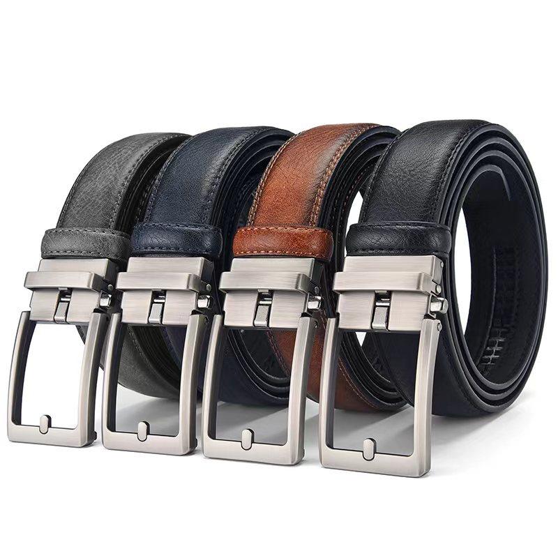 Belt Men'S Belt Automatic Buckle Imitation Needle Buckle 3.5 Simple Casual Retro Business Men'S Belt