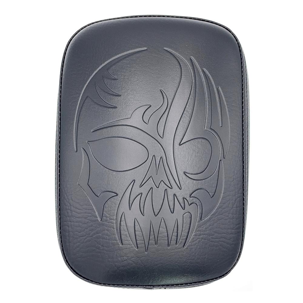 Für Harley Dyna Sportster Touring Cruiser Chopper Custom PU Leder Rechteck Hinten Sozius Beifahrer Pad Sitz 8 Saugnäpfe