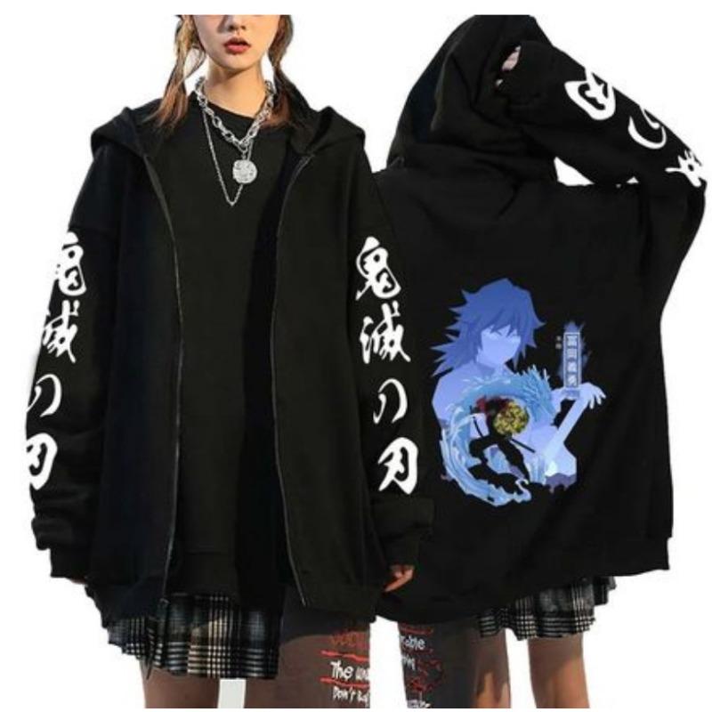 Fashion Printed Casual Zip Sweatshirt Loose Hoodies Sweatshirts Girls