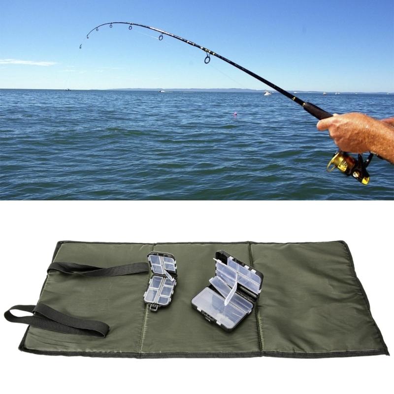 Fishing Tackle Box Fishing Lure Storage Box Folding Fish Unhooking Mat Fishing Baits Container Case Fishing Landing Mat