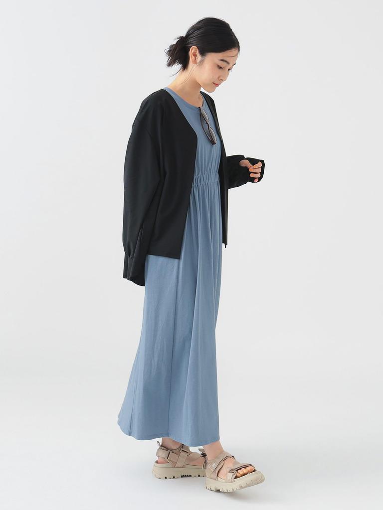 BEAMS Life Store by BEAMS Women's Land & Water V-Neck Cardigan, Long Sleeve Tee, Quick-Drying and UV Protection, Black, One Size