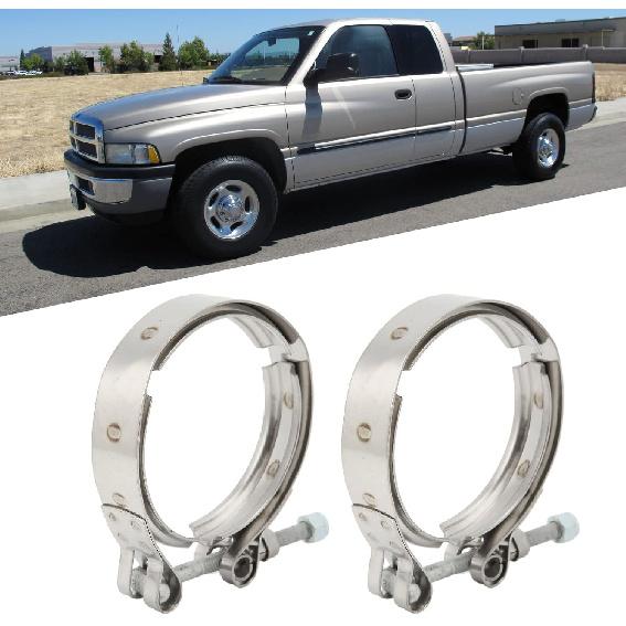 2Pcs Turbo Exhaust Outlet V Band Clamp, High Hardness Tube Turbo Outlet Clamps, Exhaust Pipes Connection for Car OEM 3903652