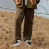 New Era Solid Color Corduroy Mid-Rise Straight Casual Pants Unisex bottoms Olive-Green 13350791