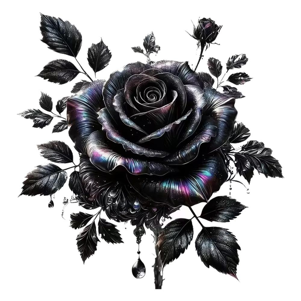 QT2062#15cm Black & Golden Rose Stickers Vinyl Car Decals for Windows, Bumper, Blocking Scratches Stickers