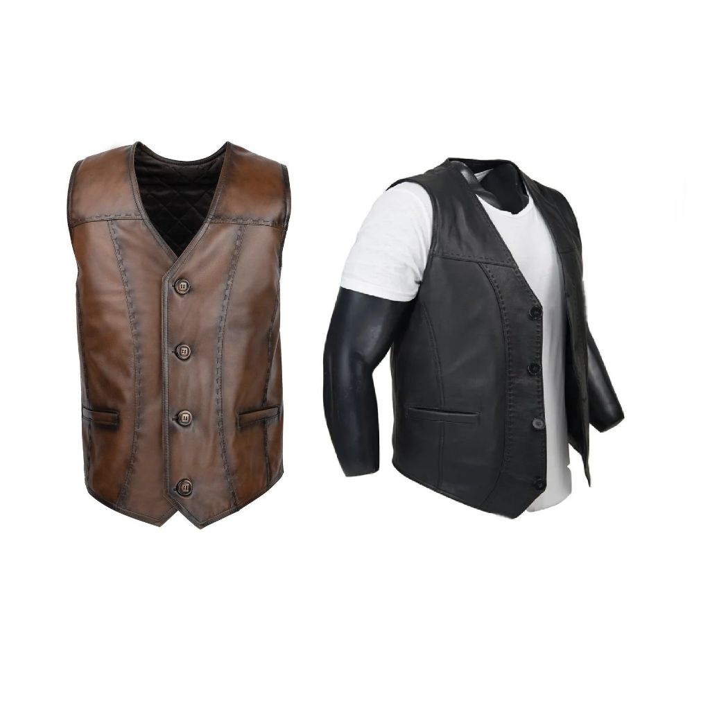 

Жилет из 100% овечьей кожи, коричневый кожаный жилет, жилет из мягкой овчины, мужской кожаный жилет из 100% натуральной кожи