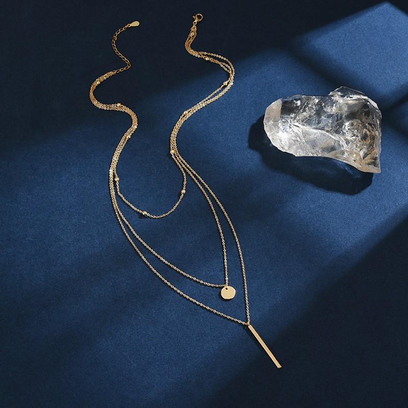 S925 Silver Double Layer O-Chain 3 Levels Clavicle Necklace Female Fashion Hip-hop Retro Unique Design Wedding Fine Jewelry