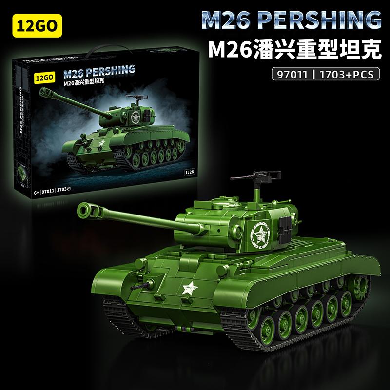 Militär US Army M26 Pershing M4 Sherman mittlerer Panzer Bausteine Schwerer Panzer mit Besatzung Soldaten Steine Spielzeug für Erwachsene Geschenk