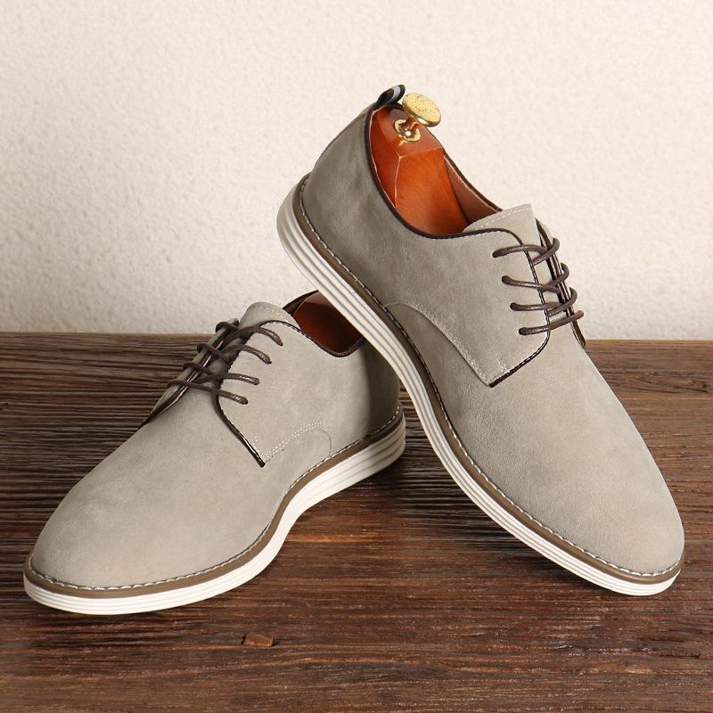 British Style Man Shoes Retro Suede Casual Leather Shoes Lace-up Oxford Shoe Moccasins Luxury Business Dress Party Shoes for Men
