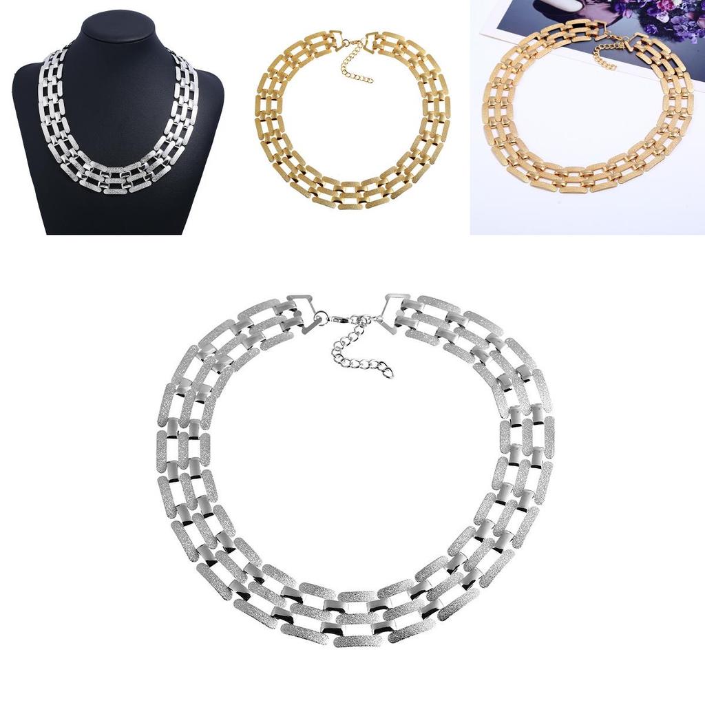 Fashion Metal Geometric Choker Necklace With Matte Finish For Gift And Travel Souvenir