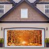 Large Autumn Garage Door Banner - Maple Leaves and Pumpkins  Witch Style Outdoor Decor  Holiday Wall Display