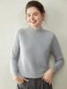 Women's Cashmere Raglan Sleeve Sweater with Saddle Shoulder Design - Versatile, Thickened, Half High Neck