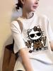 Korean Retro Cartoon Print Short Sleeve Women's T-Shirt - Spring 2026 Trend