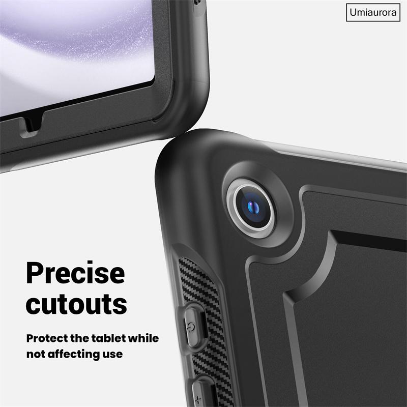 For Samsung Tab A9 8.7 SM-X110 A9+ A11+ Plus 11 Inch SM-X230 X210 X130 Pull Ring Stand Strap Tablet Case Shockproof Armor Funda