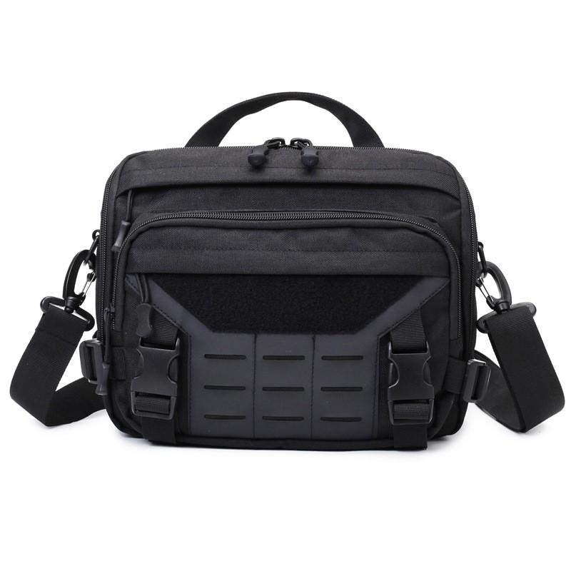 Multi-Functional Tactical Fishing Waist Pack Outdoor Angling Durable Heavy-Duty Crossbody Bag With Tool Storage Black Camo