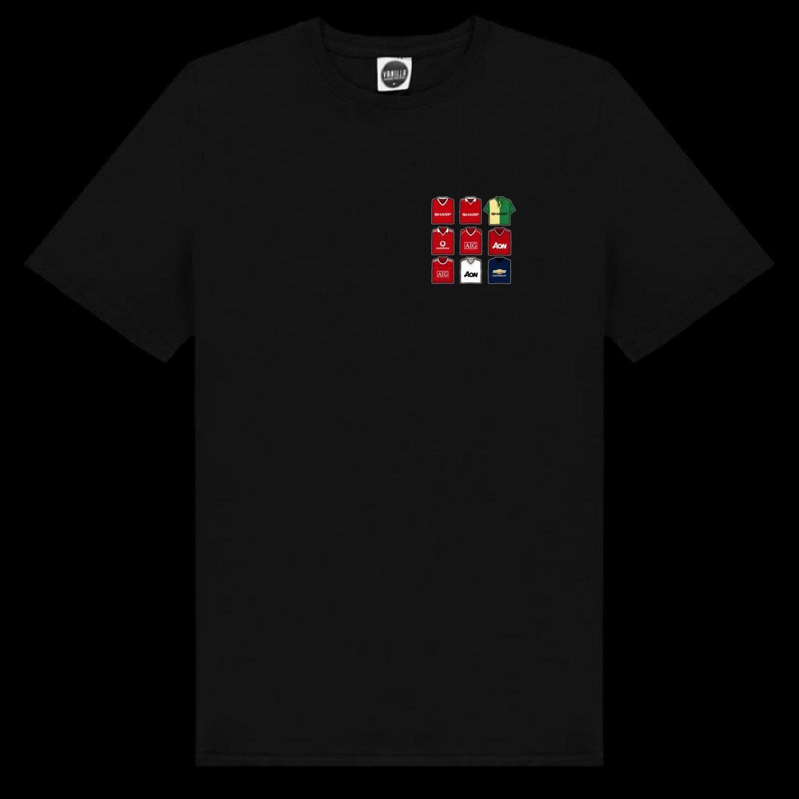 Manchester United FC T-Shirt Old Shirts Style Logo Shirt MUFC Birthday Xmas Gift S