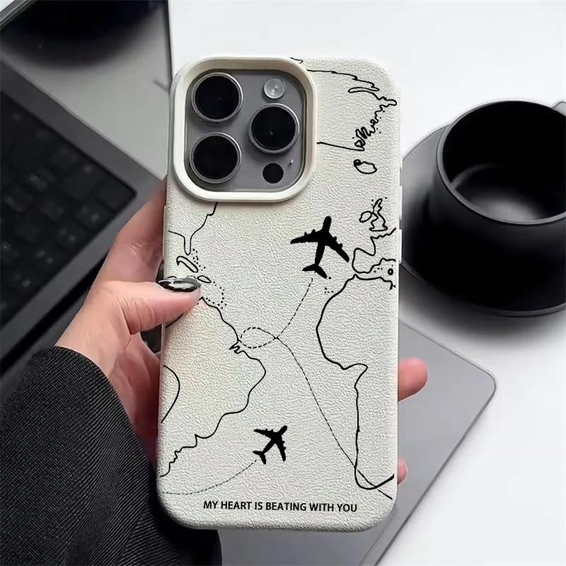 Case For VIVO V40 V50 V60 Lite Y04 Y29S Y400 Y33S Y21S Y22S Y17S Y03 Y04 Y18 Y28S Y28 Y39 Y31 X200FE Airplane Line Print Cover