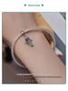 Silver Iris Gradient Oil Drip Pendant & S925 Sterling Flower Bracelet Beads