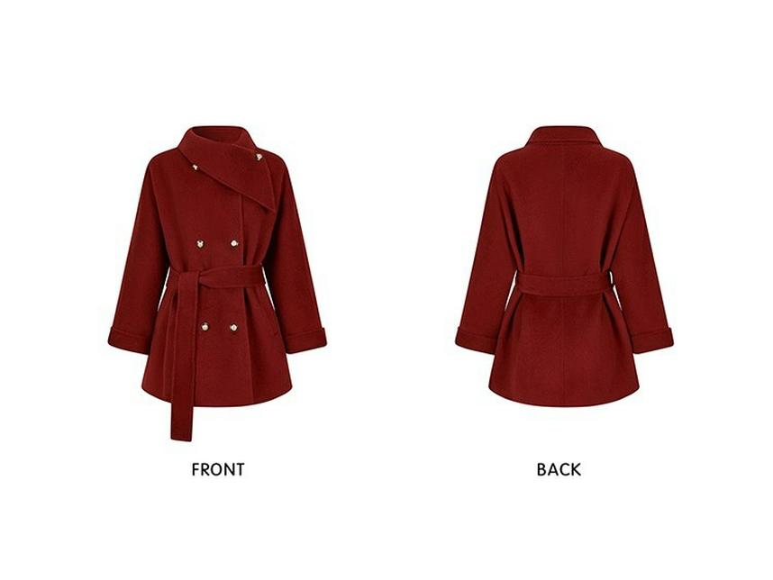 White Princess-Style Wool Coat: Women's 2025 Petite Winter Design, Short & Warm