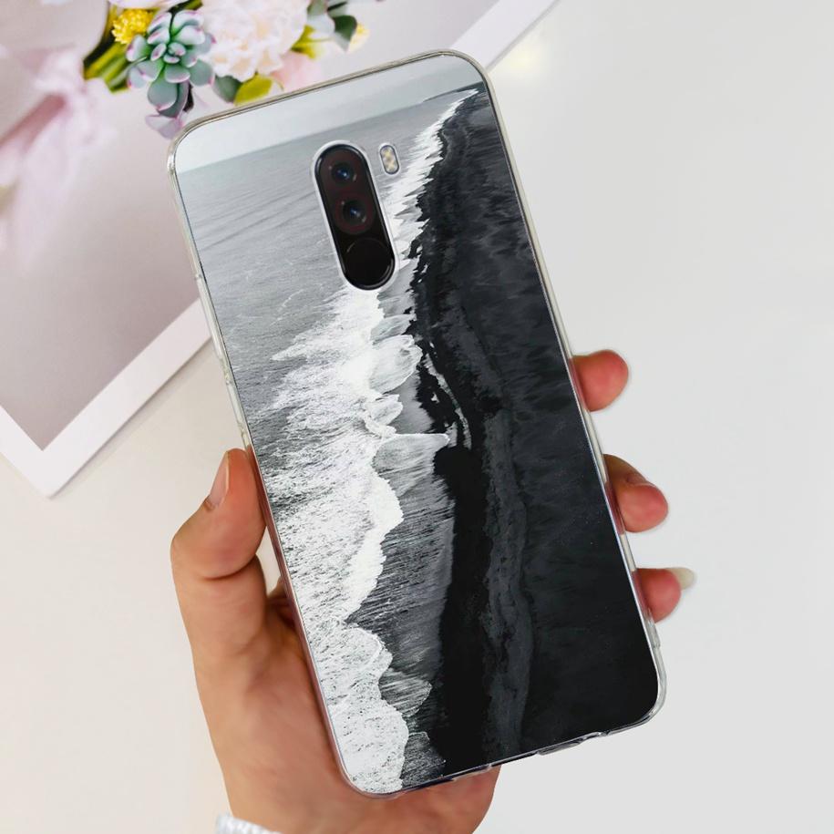 Para Xiaomi Pocophone F1 Funda Poco F1 Moda Flor Cubierta Silicona Suave Delgada Funda de Teléfono Para xiaomi Pocophone F1 Global F 1 Funda