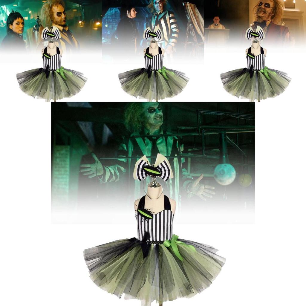 Adorable Beetlejuice Costume Dress For Kids Featuring Fun And Fluffy Design For Halloween
