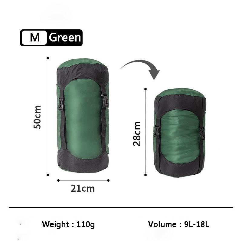 Upgrade 40D 10-35L Ultra Hafif Su Geçirmez Naylon Sıkıştırma Çantası Uyku Tulumu için %40 Alan Kamp Yürüyüş Sırt Çantası