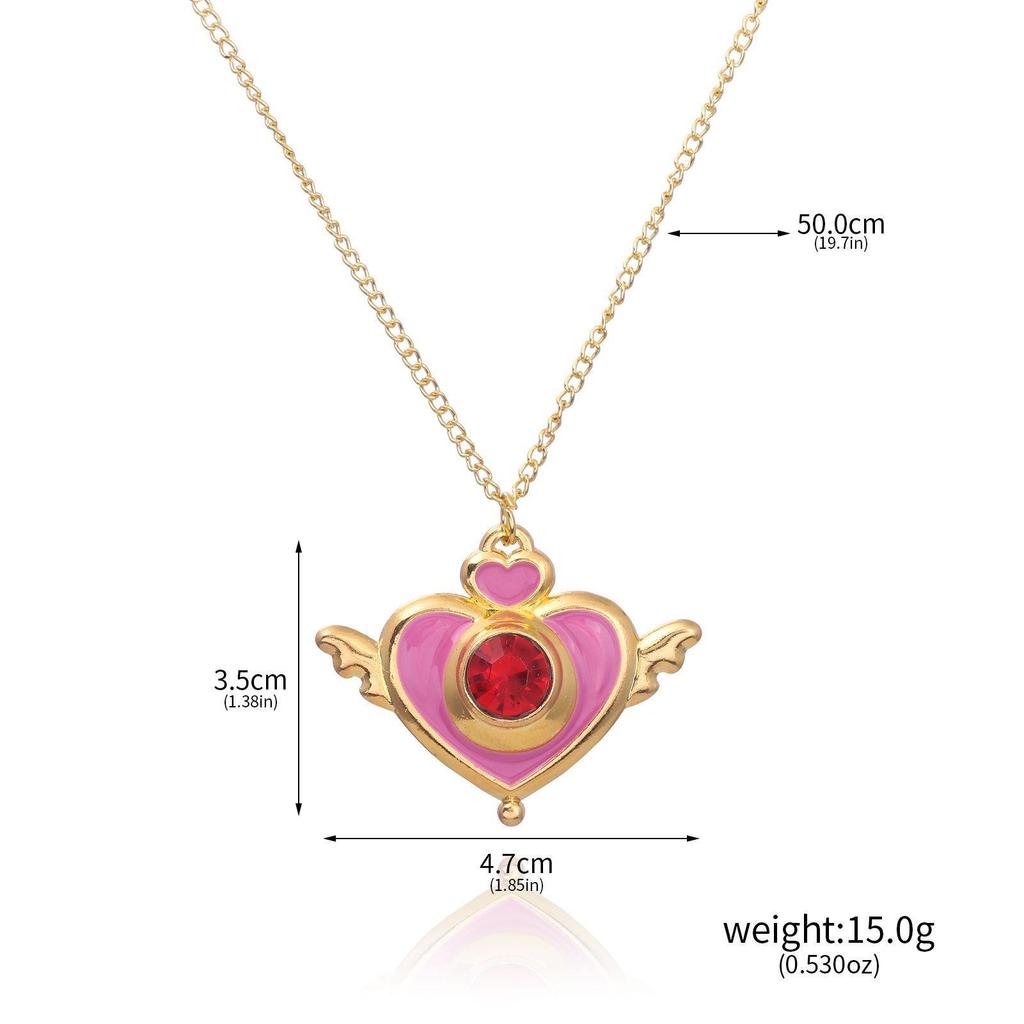 Sailor Moon Usagi Tsukino Magical Transformation Necklace Keychain Anime Pendant