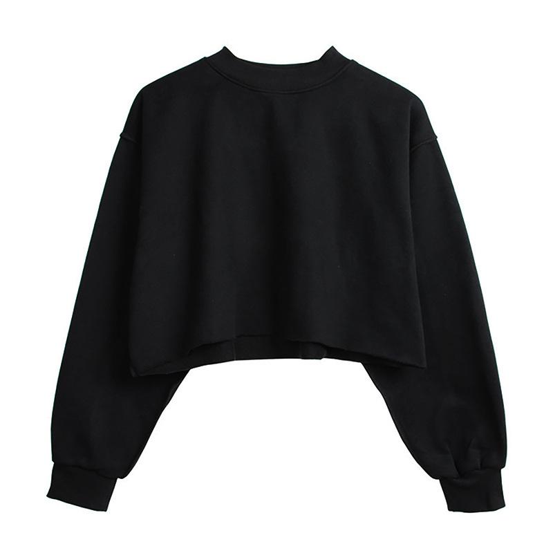 Cropped Fleece Long Sleeve Workout Yoga Sweatshirt For Women