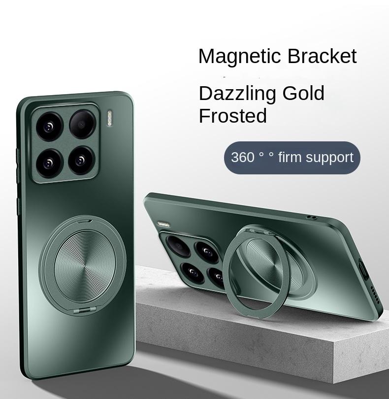 

Для Xiaomi Mi 15 Pro Чехол Жесткий Матовый С Кольцом Магнитный Защитный Чехол Для Xiaomi Mi 15 14 13T 12 Pro 14 Ultra Shell For Mi 15 зелёный