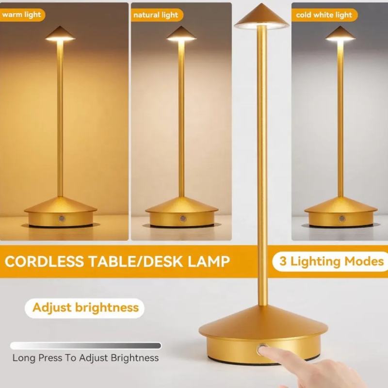 LED Table Lamp Touch Sensor Night Desk Lamp for Restaurant Hotel Bar Bedroom Temperatures Stepless Dimming Desktop Ambient Light