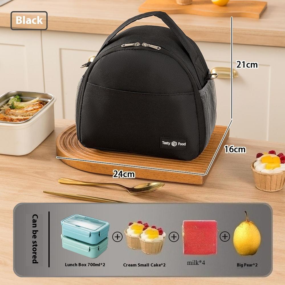

Women Half-circle lunch bag crossbody lunch bag picnic box bag portable Thermal Lunch Box large-capacity insulated handbag чёрный
