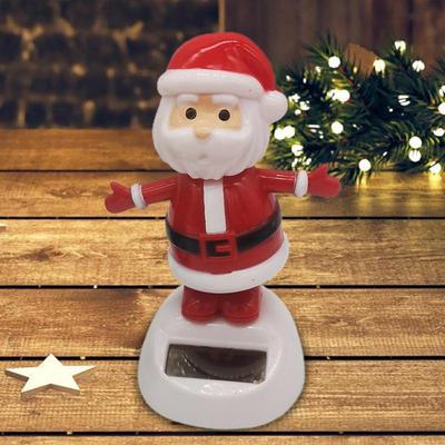Boneca de Natal de desenho animado balançando a cabeça, enfeites de carro dançante movidos a energia solar, acessórios para carros de brinquedo de balanço de Natal