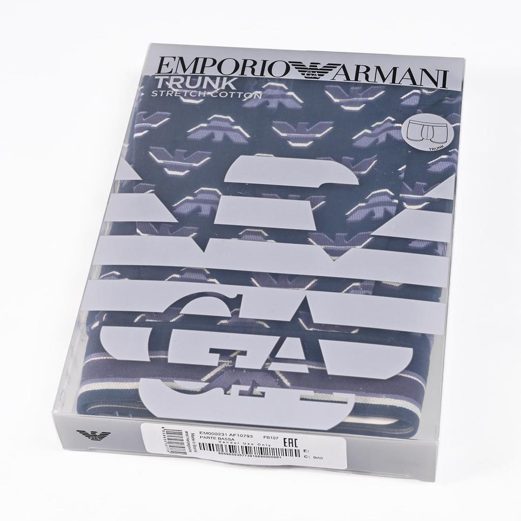 Emporio Armani Eagle Logo Boxer Size EM000231 AF10793 Made in Men's Briefs, L, Purple, FB107, Italy.