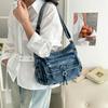 Retro Denim Tote Bag Women's Casual Shoulder Bag