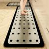 Nordic Diatom Mud Stain-Resistant Geometric Kitchen Mat Set, Easy-Clean, 2-Piece Strip Design.