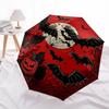 Halloween Moonlit Night Bat & Pumpkin Decorative RoundelUmbrella, Portable 3-Fold Compact Umbrella for Men & Women Gift
